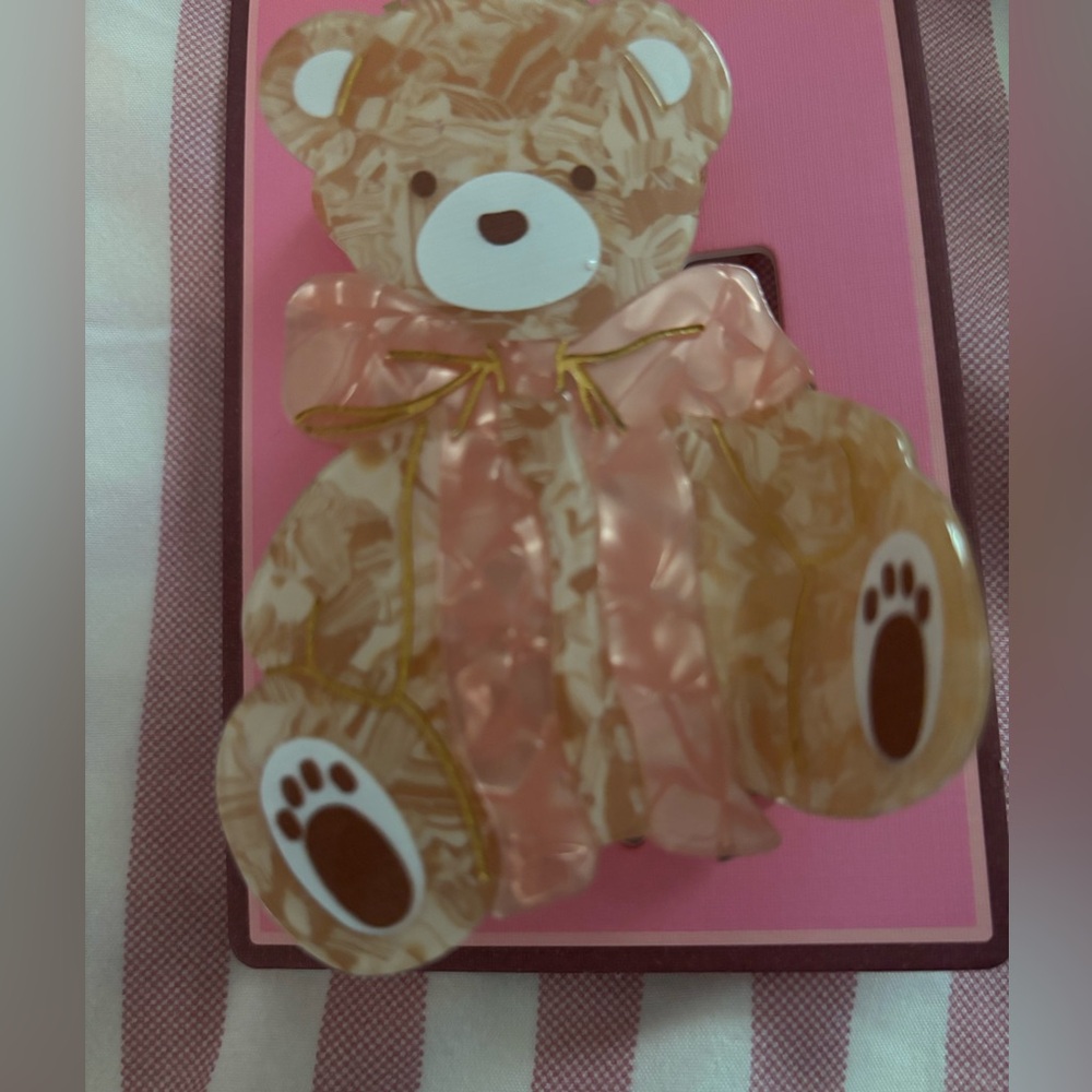 Teddy bear cute bow Claw Clip Hair Accessory